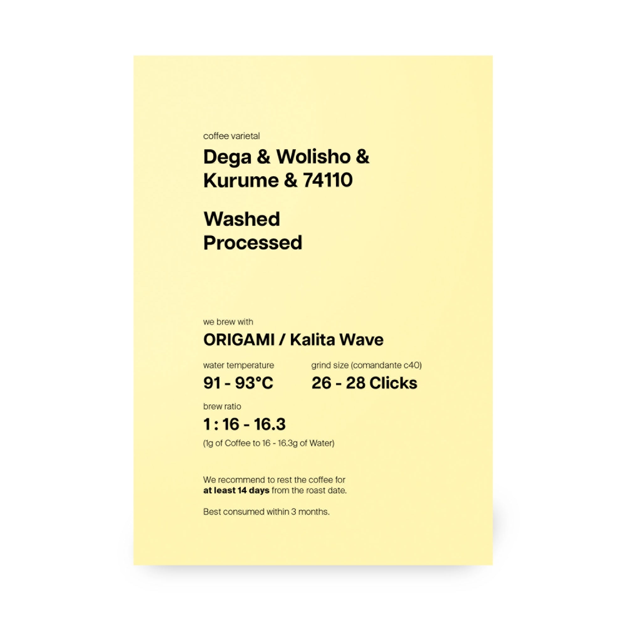 Banko Chelchele, Dega, Wolisho, Kurume & 74110, Washed, Ethiopia