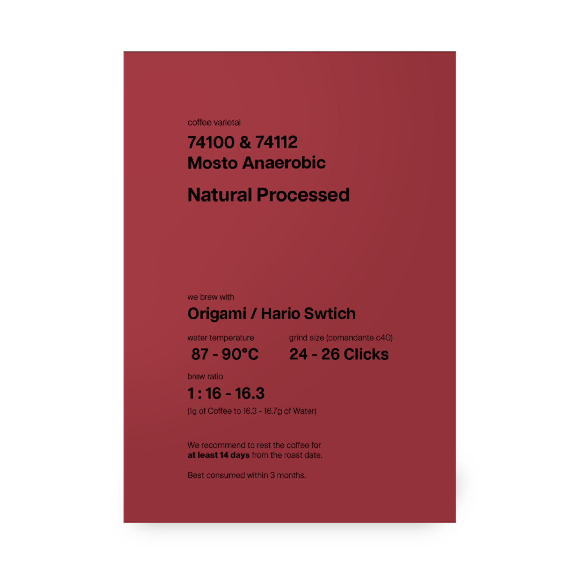 Tibe Haro, 74100 & 74112, Mosto Anaerobic Natural, Ethiopia