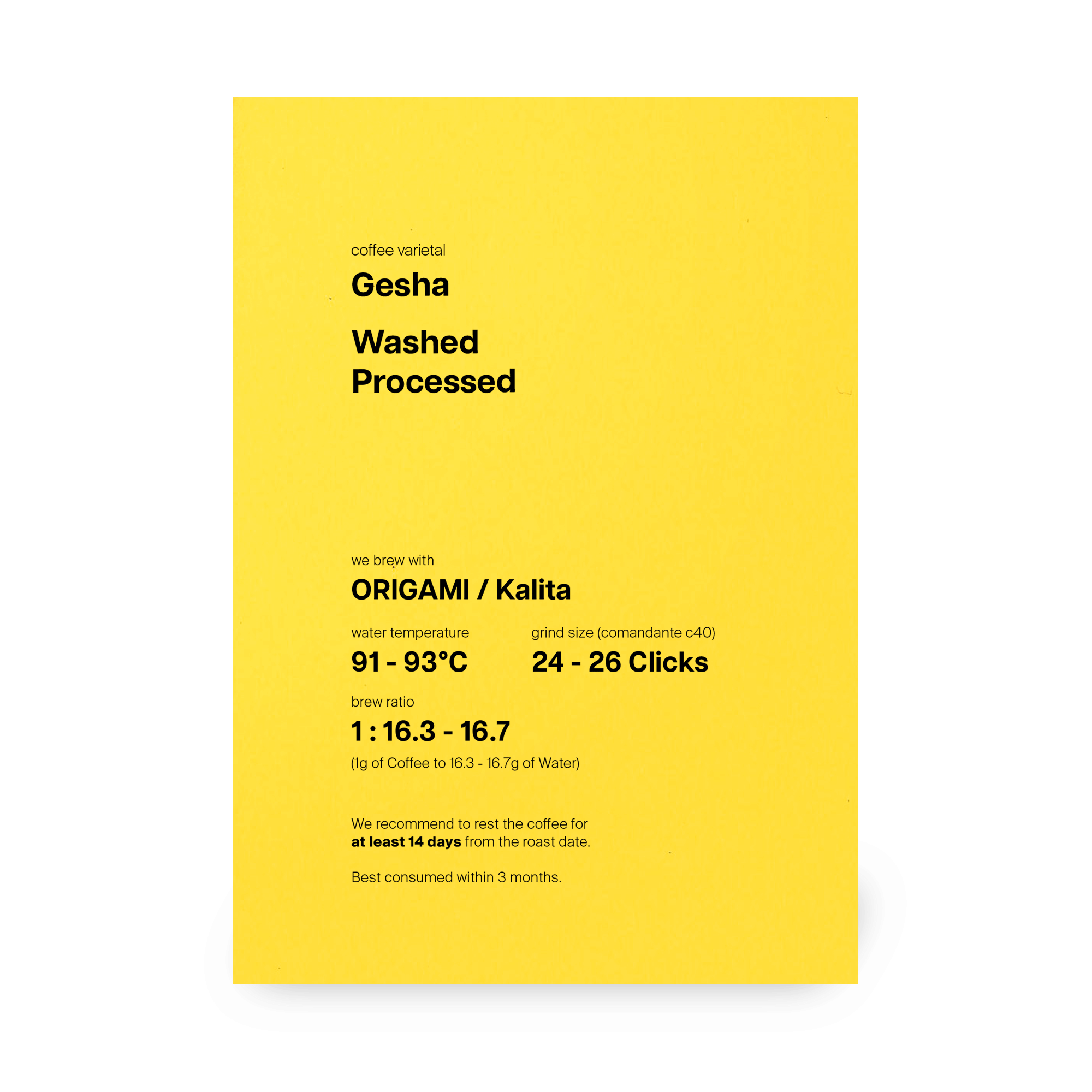 Finca La Bohemia, Gesha, Washed, Colombia (In-store)