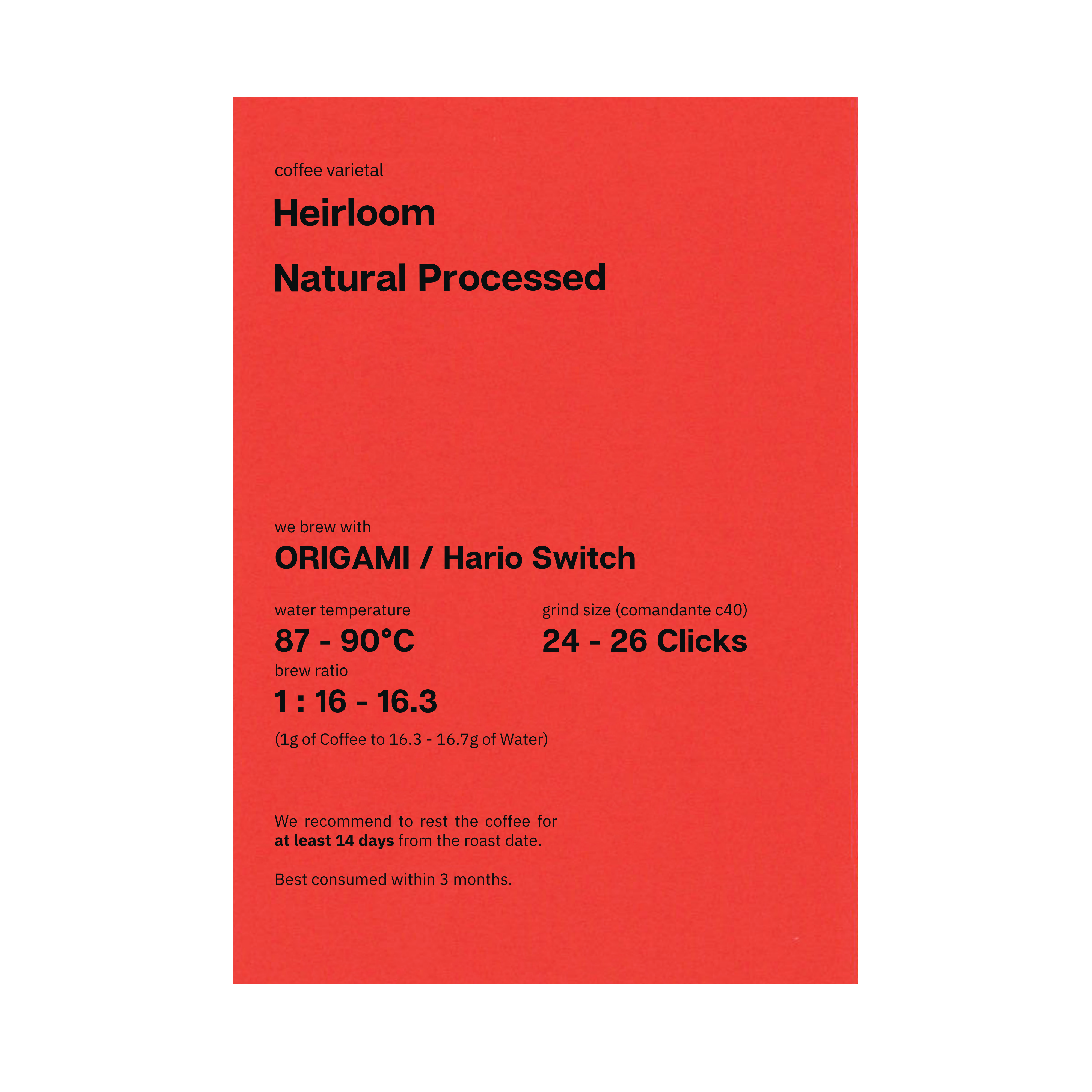 Alo Coffee - Bensa Murago Tuke, Heirloom, Natural, Ethiopia (In-store)
