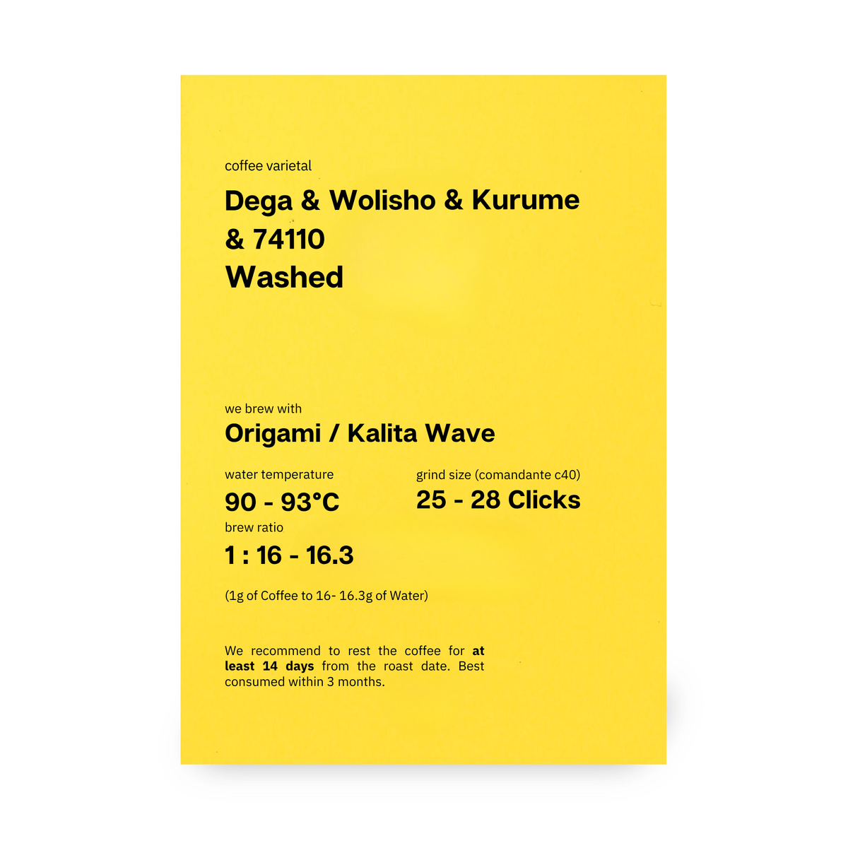 Banko Gotiti, Dega, Wolisho, Kurume & 74110 , Washed, Ethiopia