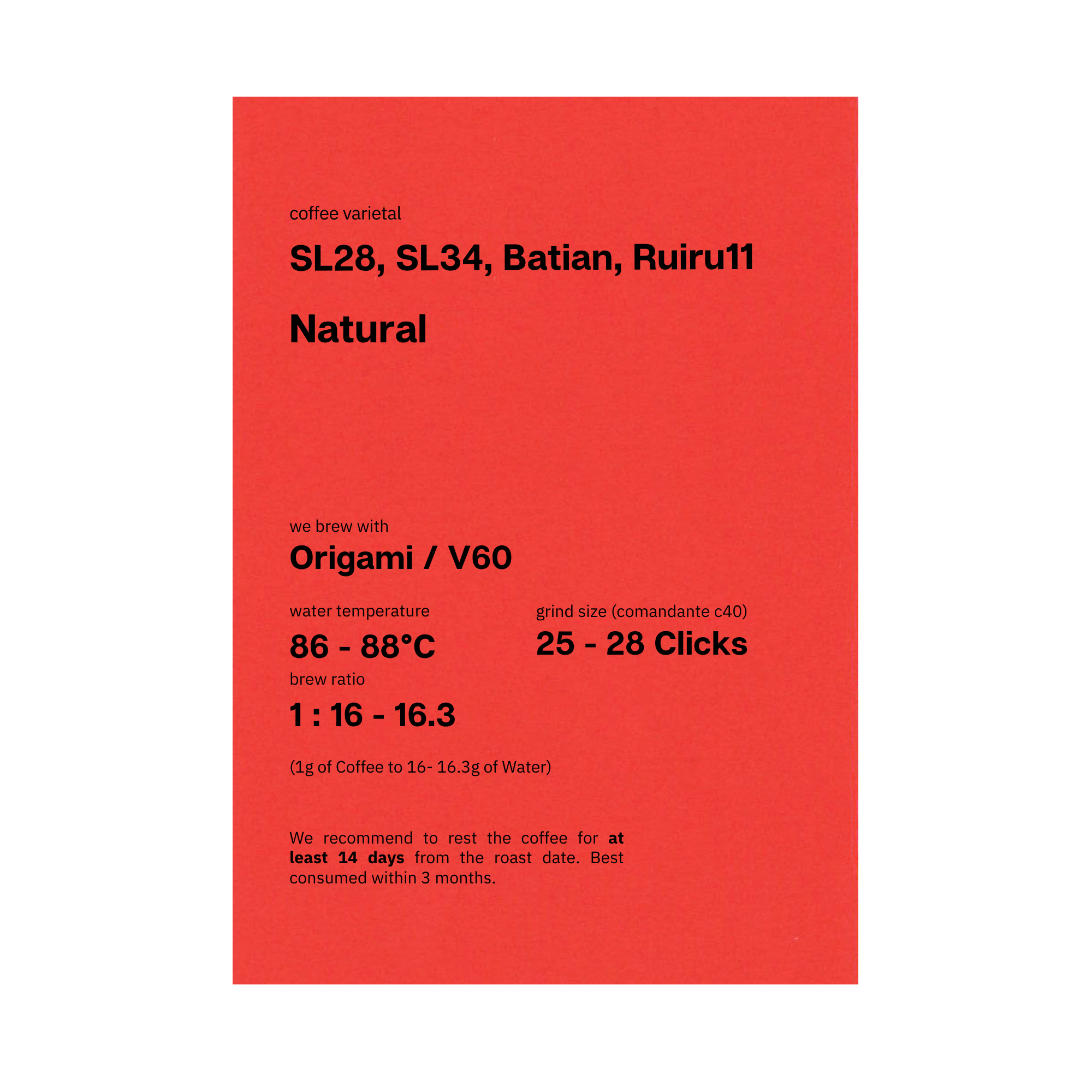 Burumani, SL28, SL34, Batian & Ruiru11, Natural, Kenya (In-store)