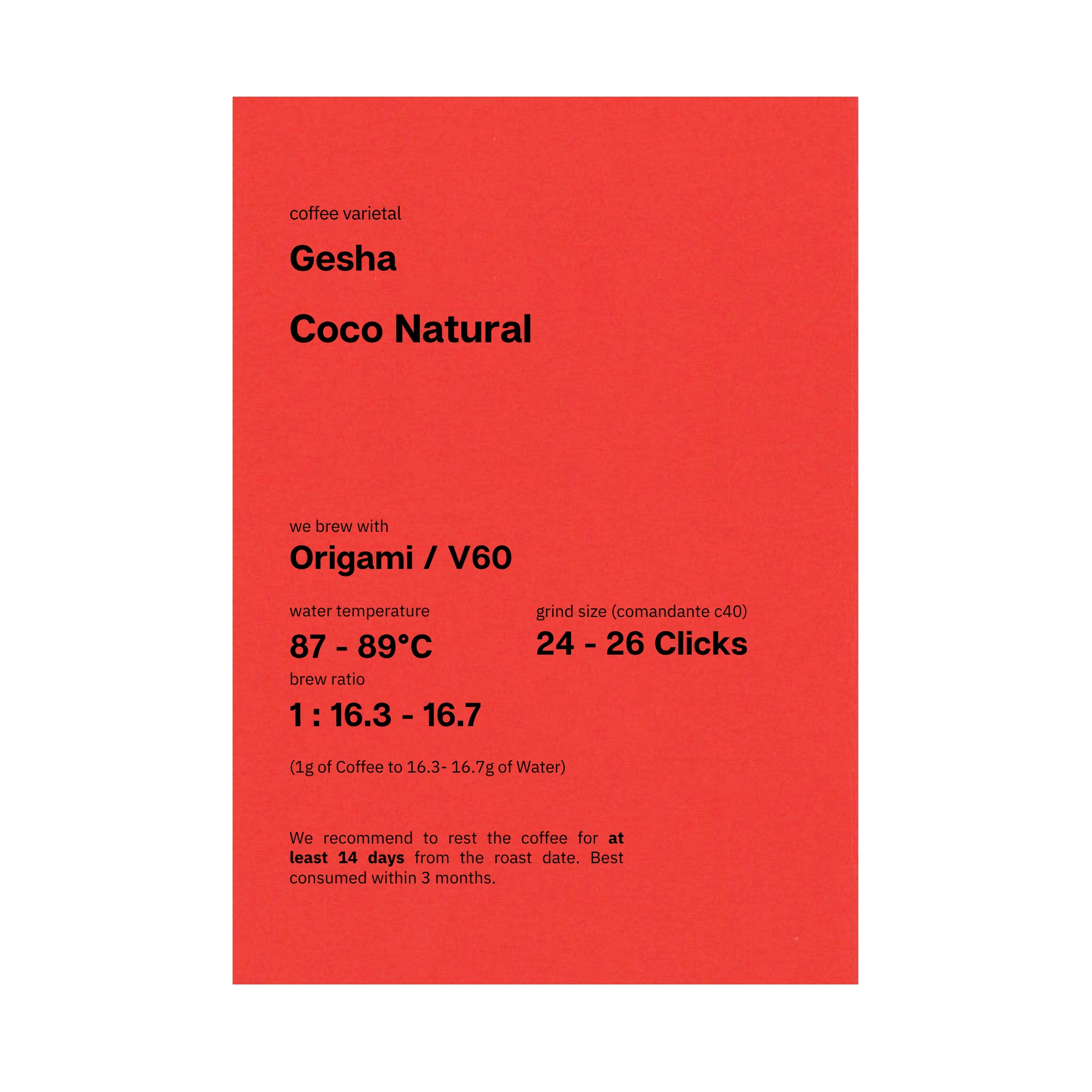 Alasitas, Gesha, Coco Natural, Bolivia (In-store)