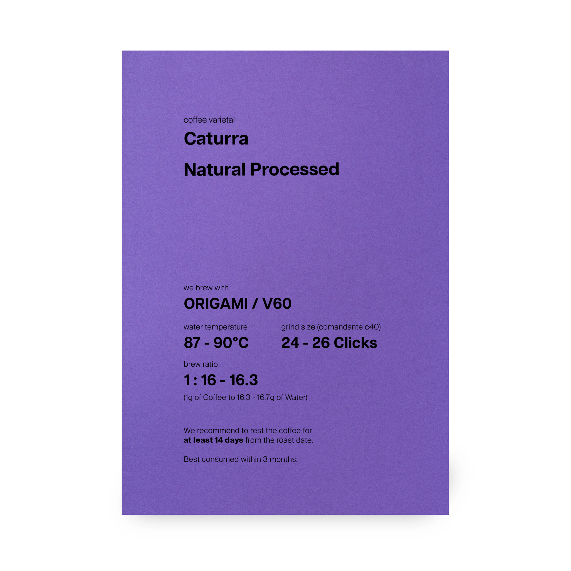 Brumas del Zurqui, Caturra, Natural, Costa Rica (Drip Bag In-store)