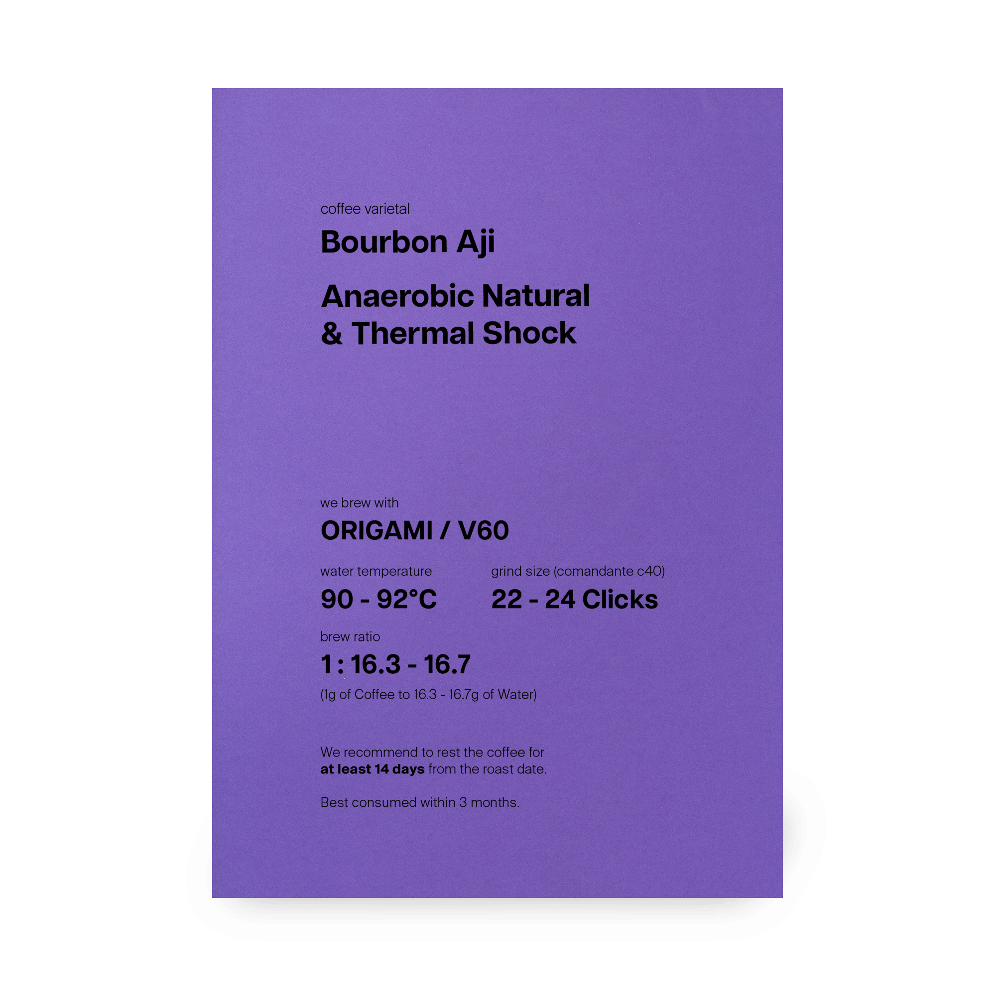 El Diviso, Bourbon Aji, Anaerobic Natural & Thermal Shock, Colombia (In-store)