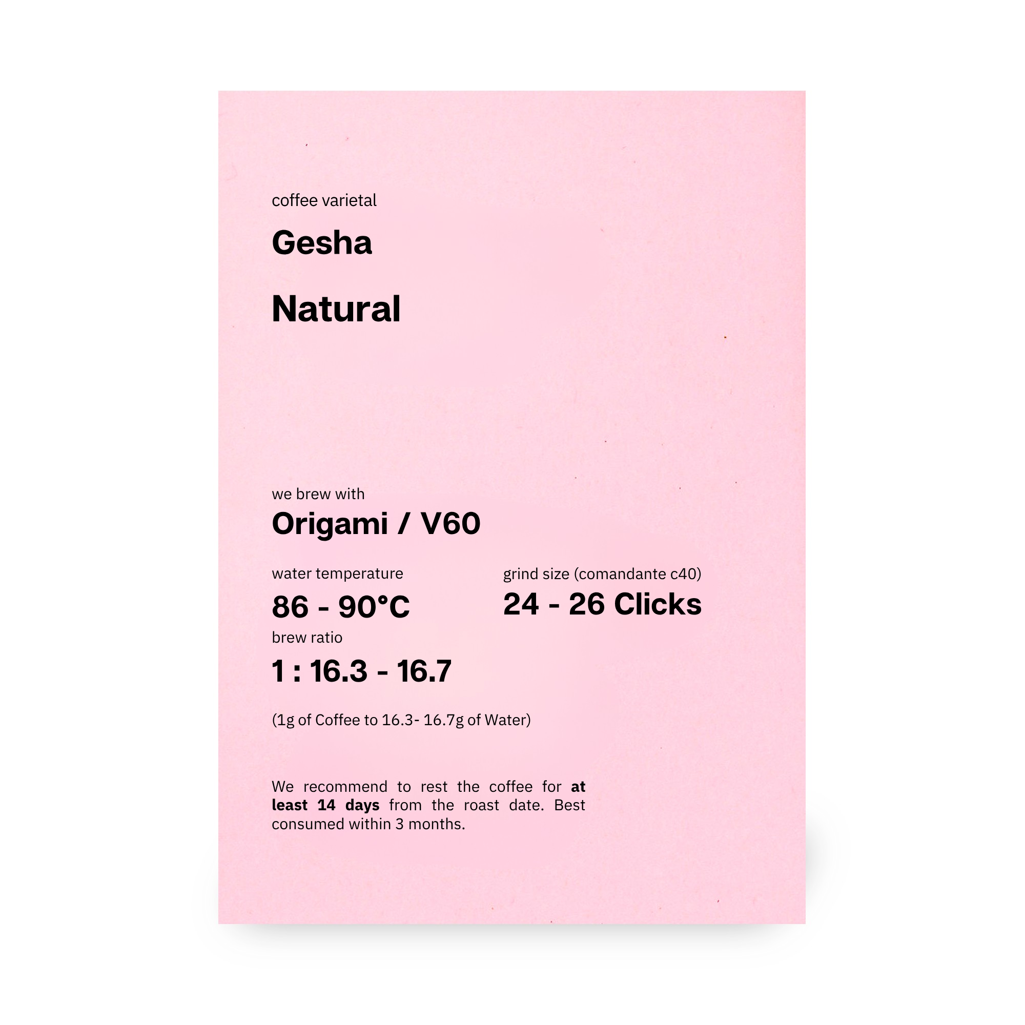 Inmaculada, Gesha, Natural, Colombia (In-store)